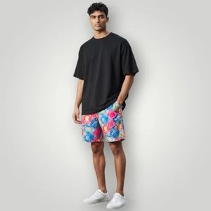 HRESKI pantaloncino uomo stampa astratta elasticizzato 38 multicolore disegno geometrico - Foto 1 di 10