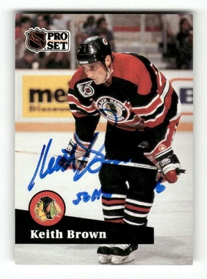 1991-92 Pro Set 371 Keith Brown signed auto autograph  MZ BXCP57 - Image 1 of 2