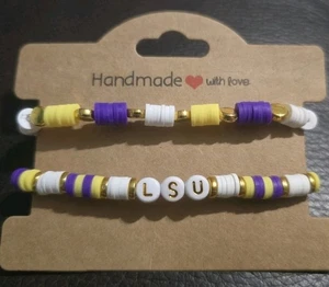 NEU Handgefertigtes LSU Armband 2 Stück  - Bild 1 von 5