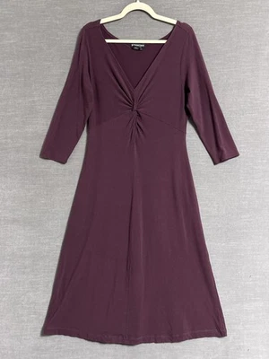 Винтажное платье J Peterman 10 фиолетовое бордовое с закрученным передом миди классические ножны 90-х - Изображение 1 из 4