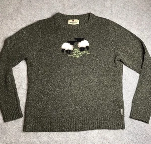 Vintage Woolrich Damen Pullover Medium Petite Wool Sheep Olive Green - Bild 1 von 11