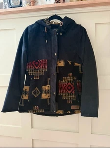 Pendleton Black Corduroy And Aztec Berber Coat - Women’s - Size S/P (UK size 12) - Picture 1 of 11
