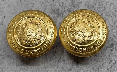 Vintage City & County of Honolulu Police Department HPD Uniform Buttons - Image 1 of 4