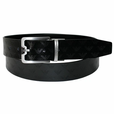 EMPORIO ARMANI Cinturón Hombre NEGRO Cuero Genuino Cinturón Reversible Negro Foto 1 de 4
