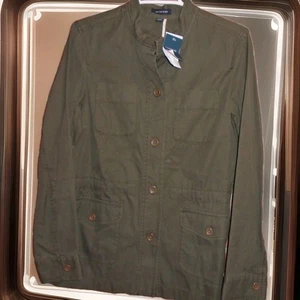 LANDS END WOMANS CASUAL TWILL JACKET CARGO POCKETS NEW WITH TAGS SIZE S 6/8 - Picture 1 of 3