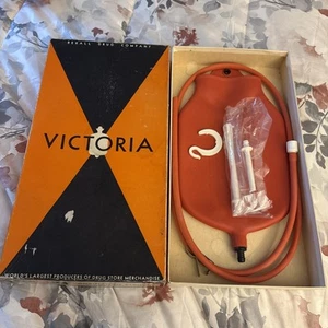 Vintage Rexall Victoria Combination Syringe, Red w/box Etc See Pics R540-2qt - Picture 1 of 5