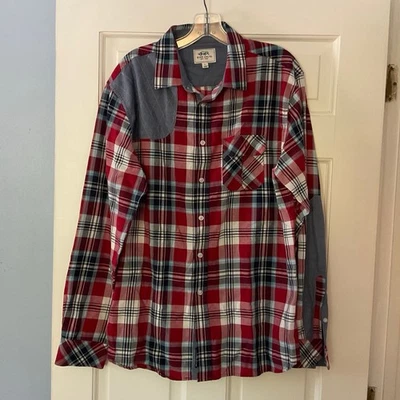 Ecko Unltd Mens Button Up Shirt Red Plaid Size L Western Ranch Rodeo Americana - Image 1 of 4