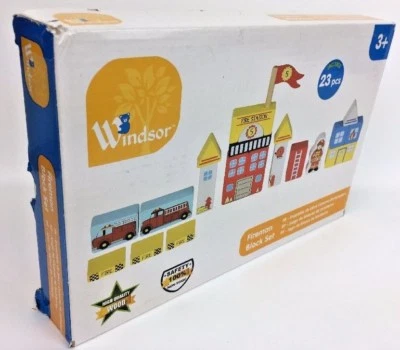 Windsor Fireman Wooden Block Set 23 pcs - High Quality for ages 3+ Educational - Image 1 of 4