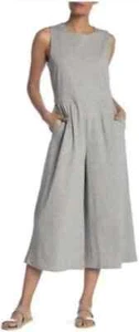 NEW Eileen Fisher  Wide Leg Crop Jumpsuit XL Moon Grey Speckled Organic Cotton - Picture 1 of 21