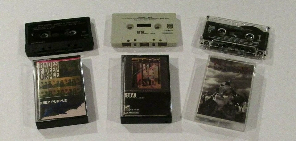 ROCK RUSH STYX DEEP PURPLE LOT OF 3 CASSETTES LIGHTLY USED  - Image 1 of 1