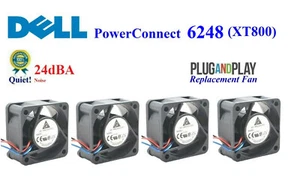 4x Quiet (18dBA) noise Delta Replacement Fans for Dell PowerConnect 6248 (XT800) - Picture 1 of 8