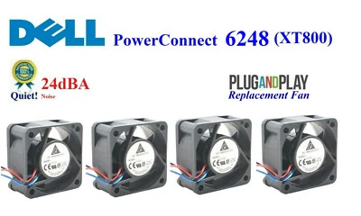 4x Quiet (18dBA) noise Delta Replacement Fans for Dell PowerConnect 6248 (XT800) - Image 1 of 4
