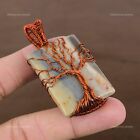 Mookaite Copper Gift For Friend Tree Of Life And Wire Wrapped Pendant 256