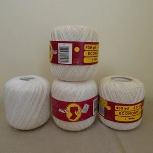 VTG South Maid Crochet Thread Set of 4 Approx. 450 Yards Each Cream/Off-White - Picture 1 of 3