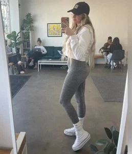 Colsie Leggings Damen Größe M grau nahtlos gerippt Pull On - Bild 1 von 9