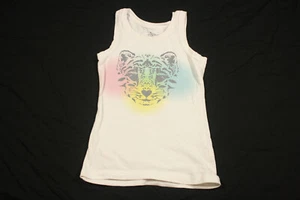 Circo Tank Top White with Tiger Cub Kitten on Front Sleeveless Size S/P 6/6X - Picture 1 of 3