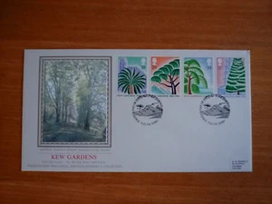 GB FDC BRADBURY PPS SILK 60 1990 KEW GARDENS FDI KEW RICHMOND SPECIAL P/M - Picture 1 of 1