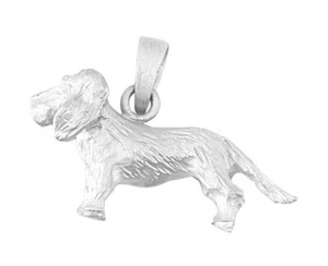 Colgante Retriever perro de caza grande 28 x 17 mm plata 925 diamantado caza - Imagen 1 de 3