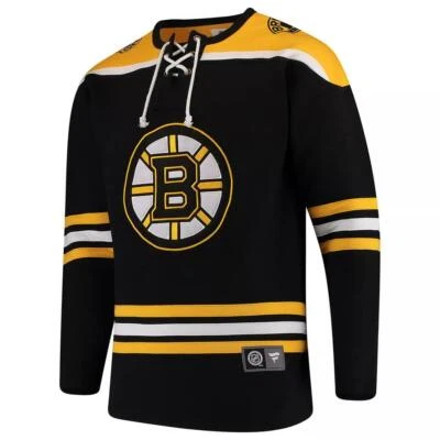 Boston BRUINS NHL Fanatics Breakaway Lace Up Crew Pullover Sweatshirt size S-3XL - Image 1 of 3