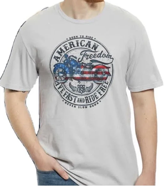 Camiseta Great American Galt 100 % Patriot Americana para hombre, gris, talla XL Foto 1 de 2