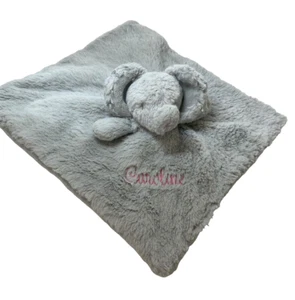 Elephant Lovey Plush Baby Personalized Caroline Gray Pink Soft OOAK Starting Out - Picture 1 of 9