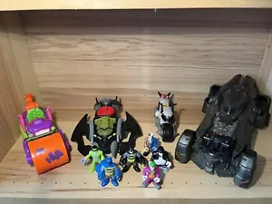 Bundle DC Super Friends Batman Imaginex Mattel Batmobile Robin Mr Penguin 2 Face - Picture 1 of 11