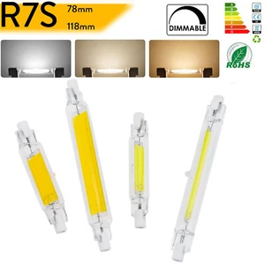 Dimmable R7s 78mm 118mm 6W 12W 25W COB LED Flood Light Bulbs White Glass Lamp FC - Picture 1 of 12