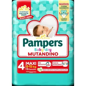 SET 2 PZ PAMPERS PANNOLINI A MUTANDINA BABY DRY 4 16 PZ MAXI 8-15 KG - Foto 1 di 1