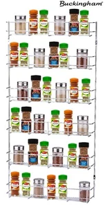 Spice Herb Rack Kitchen Cupboard Door Wall Storage Organiser 1-6 Tier Buckingham - Picture 1 of 20