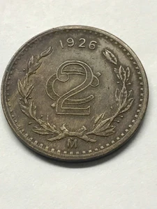 1926 2 Centavos Mexico XF 1#9025 - Picture 1 of 2