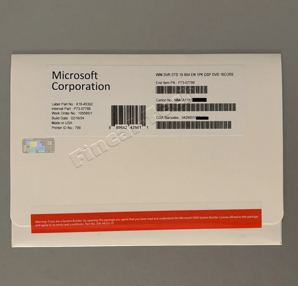 Microsoft Windows Server 2019 Standard (P73-07788)