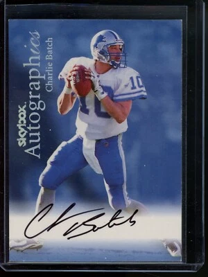 1999 Fleer Skybox Autographics CHARLIE BATCH Auto On-Card Lions S453 - Image 1 of 2