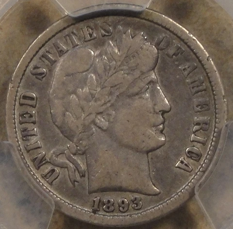 1893-O Barber Dime 10c PCGS Certified VF30 CAC Cover