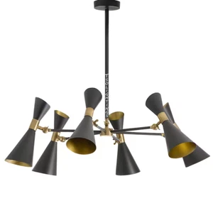 Diabolo Style Brass Chandelier 10 Arms 20 Lights Brass Ceiling Lamp Designer - Picture 1 of 5