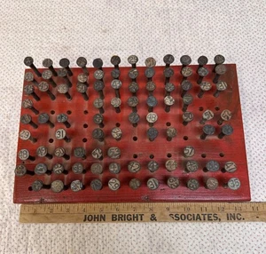 Rail Road Nails Hand Made Display Board with 90 Date Nails Railroad - Picture 1 of 8