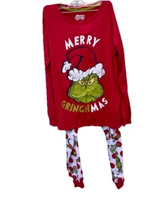 THE GRINCH DR.SEUSS HOLIDAY PAJAMAS PJ 2 PIECE SET FOR WOMEN SIZE M EUC - Picture 1 of 5