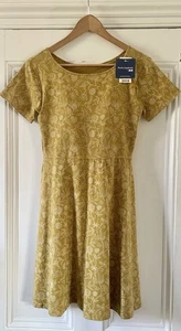 Studio Sanderson X Uniqlo Womens Yellow Floral Fit & Flare Bra Dress M / L UK 12 - Picture 1 of 14