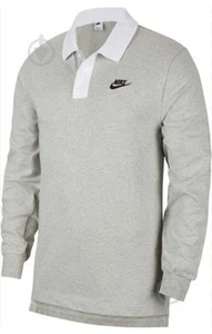 Nike Men's XXL Sportswear Rugby Top Grey DD6179 050 Athletic NWT MSRP 70.00 - Picture 1 of 3