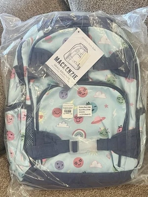 Pottery Barn Kids Mackenzie Aqua Funny Faces 小背包 彩虹星球云 — 第 1/3 张图片