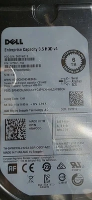 Lote de 7 unidades disco duro Dell 6 TB, 3,5" SAS (ST6000NM0034) 0 horas Foto 1 de 2