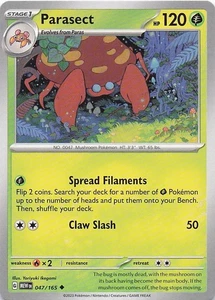 Parasect Uncommon Normal SV: Scarlet & Violet 151 047/165 NM - Picture 1 of 2
