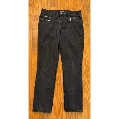 Jean elástico de pierna ajustada Style & Co para mujer negro 12 cremalleras ropa de calle breakdance años 80 Foto 1 de 4