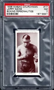 PSA 7 1938 Churchmans Boxing Personalities #17 Larry Gain, NM Near Mint - Bild 1 von 2