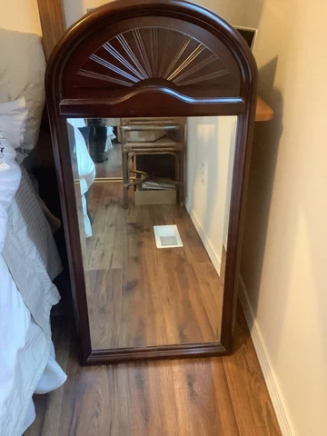 Bombay Sunrise Sun Ray Star Beveled wood wall mirror 38”  x55" Cover