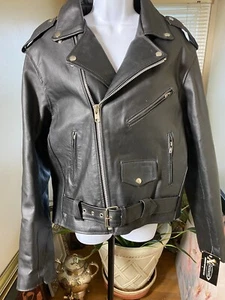 Schwarze Leder Motorrad Jacke Waffentasche Neu mit Etikett Xelement B8100 Large - Bild 1 von 12