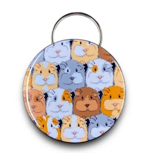 Guinea Pig Pattern Bottle Opener Keychain Handmade Pet Portrait Accessory - Picture 1 of 16