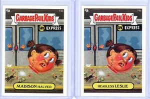 2005 Garbage Pail Kids ANS4 HEADLESS LESLIE 14A & MADISON HALVED 14B Stickers - Picture 1 of 1