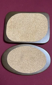 Hot Surface Trivets 2 Helleware Wood And Cork Footed Rectangle & Oval Shapes. - Picture 1 of 6