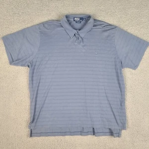 Polo Ralph Lauren Polo Shirt Mens XXL Blue Pima Cotton Striped Pony Logo - Picture 1 of 11