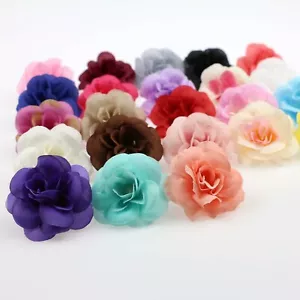 5/100PCS 23Color Artificial Silk Flower Head 4cm Fake Rose Wedding Home Decor - Picture 1 of 35